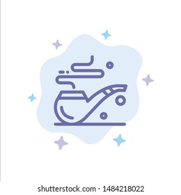Pipe, Smoke, St. Patrick, Tube Blue Icon on Abstract Cloud Background. Vector Icon Template background