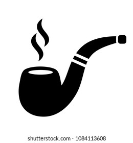 Pipe and smoke vector icon isolated on white background