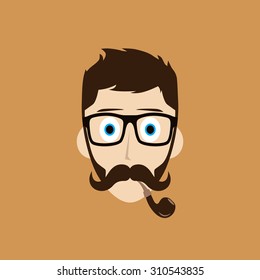 pipe smoker guy cartoon
