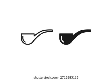 Esquema y plano del icono de pipa o pipa de fumar