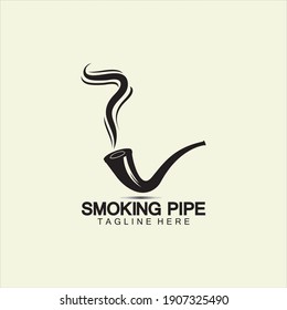 Pipe Smoking Logo icon vector illustration design.Tobacco, cigar, pipe icon vector image.