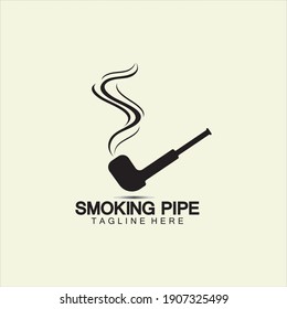 Pipe Smoking Logo icon vector illustration design.Tobacco, cigar, pipe icon vector image.