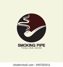 Pipe Smoking Logo icon vector illustration design.Tobacco, cigar, pipe icon vector image.
