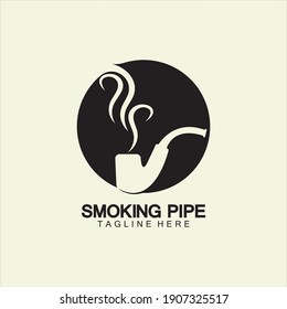 Pipe Smoking Logo icon vector illustration design.Tobacco, cigar, pipe icon vector image.