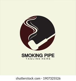 Diseño de ilustración vectorial del logotipo de tabaco de tubería.Tabaco, cigarro, imagen vectorial de icono de tubería.