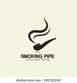 Pipe Smoking Logo icon vector illustration design.Tobacco, cigar, pipe icon vector image.