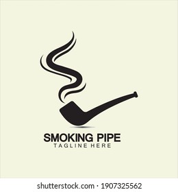 Pipe Smoking Logo icon vector illustration design.Tobacco, cigar, pipe icon vector image.