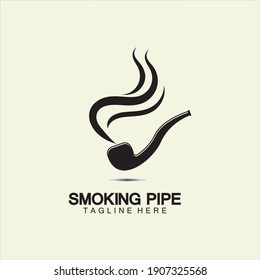 Pipe Smoking Logo icon vector illustration design.Tobacco, cigar, pipe icon vector image.