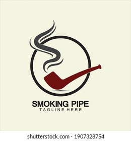 Pipe Smoking Logo icon vector illustration design.Tobacco, cigar, pipe icon vector image.