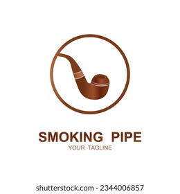Pipe Smoking Logo icon vector illustration design.Tobacco, cigar, pipe icon vector image. brand company logo