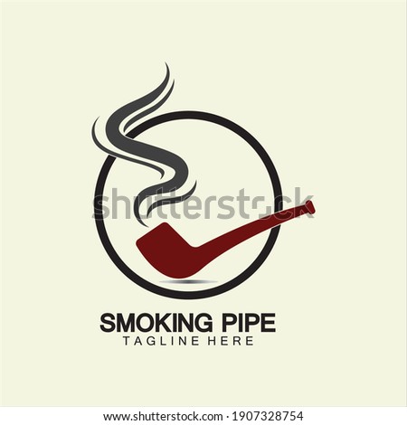 Pipe Smoking Logo icon vector illustration design.Tobacco, cigar, pipe icon vector image.