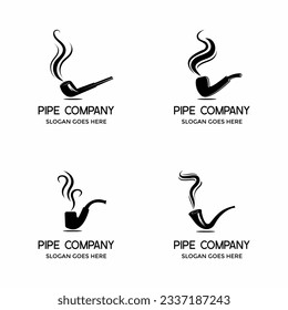 pipe smoking logo vector illustration