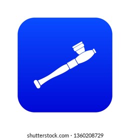 Pipe for smoking marijuana icon digital blue for any design isolated on white vector illustration