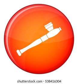 Pipe for smoking marijuana icon in red circle isolated on white background vector illustration
