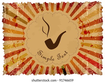Pipe with swirls of smoke located at an abstract grunge background