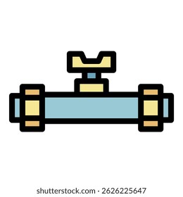 Pipe tap icon. Outline pipe tap vector icon color flat isolated