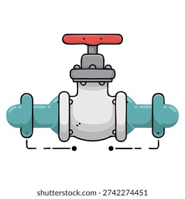 Pipe and tap vector wallpaper with free space for text copy space symbol illustration suitable for plumbing water supply infrastructure backgrounds and utility themed designs