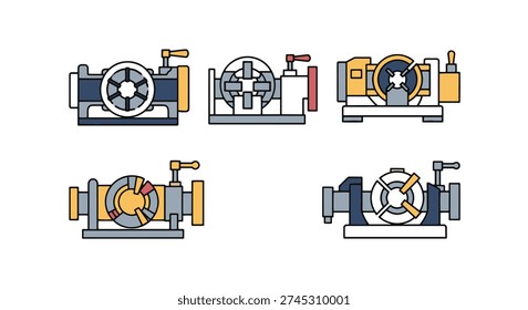 Pipe Threading Machi abstract colorful design illustration