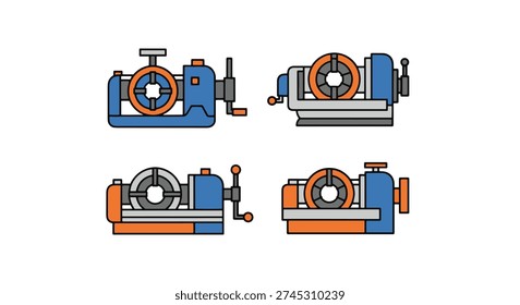 Pipe Threading Machi clean modern creative illustration