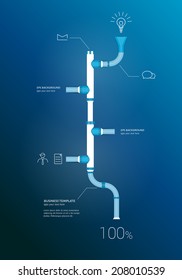 Pipe timeline infographics chart. Vector illustration. 