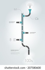 Pipe timeline infographics template. Vector illustration.