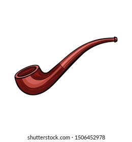 Pipe. Tobacco. Set on the marine theme. Vintage style. Vector illustration on white background.