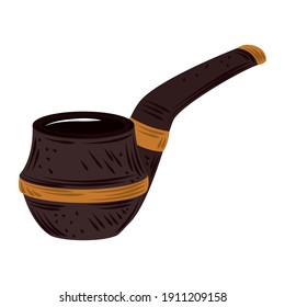 pipe tobacco vintage icon flat vector illustration