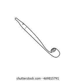 Pipe tongue icon in outline style isolated on white background. Toy symbol