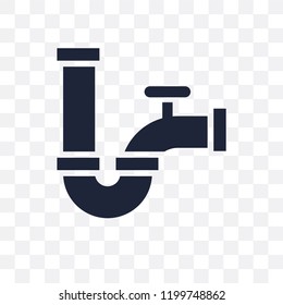 Pipe transparent icon. Pipe symbol design from Construction collection. Simple element vector illustration on transparent background.