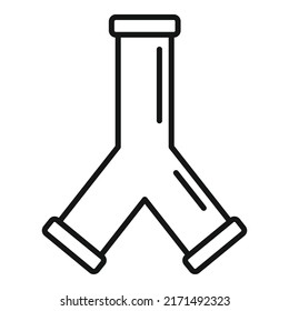 Pipe triangle icon outline vector. Steel system. Pump faucet