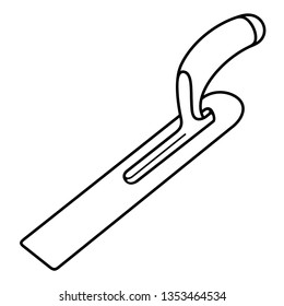 Pipe trowel. Vector outline icon isolated on white background.