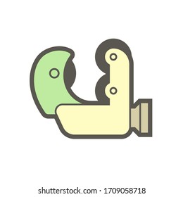 Pipe or tube cutter or pipecutter vector icon. Tool for plumber, worker or professional to cut copper pipe or tube to repair, installation, construction or maintenance work of refrigerant pipeline.
