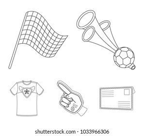 Pipe, uniform and other attributes of the fans.Fans set collection icons in outline style vector symbol stock illustration web.