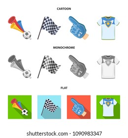 Pipe, uniform and other attributes of the fans.Fans set collection icons in cartoon,flat,monochrome style vector symbol stock illustration web.