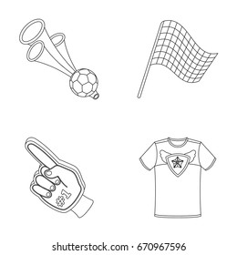 Pipe, uniform and other attributes of the fans.Fans set collection icons in outline style vector symbol stock illustration web.