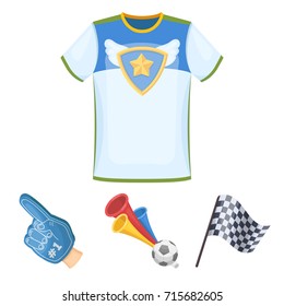 Pipe, uniform and other attributes of the fans.Fans set collection icons in cartoon style vector symbol stock illustration web.