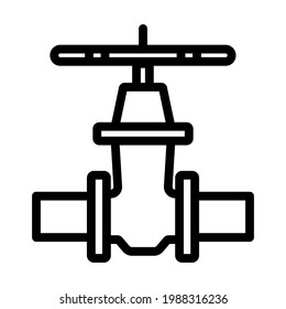 Pipe Valve Icon. Bold outline design with editable stroke width. Vector Illustration.