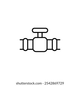 Pipe valve icon. filled and line stroke icons