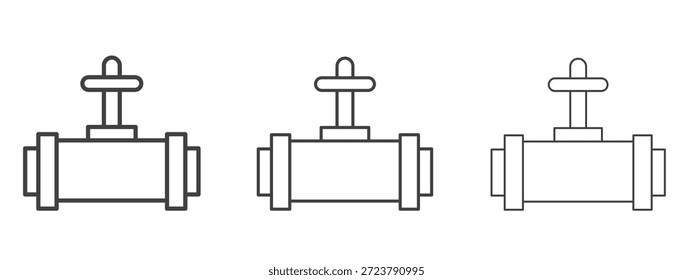 Ícone de válvula de tubo em estilo de doodle de arte de linha. Sinal de contorno de traçado editável, eps 10