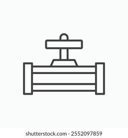 Pipe valve icon. line style vector icon.