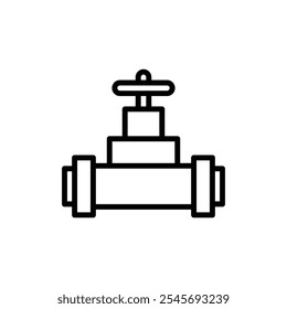 Pipe valve icon logo sign set vector outline