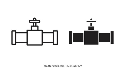 Pipe valve icon on white background. Stock vector icon