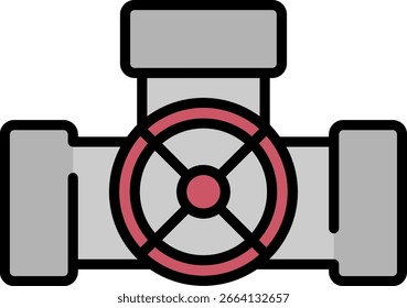 Icono de válvula de tubería: Ilustración vectorial de control de plomería