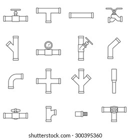 Pipe and Valve icon set