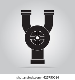 Pipe and valve icon sign vector illustration