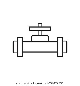 Pipe valve icon simple black line style.