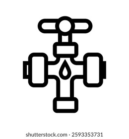 Pipe with valve icon . vector illustration, pictogram isolated on white background. color editable