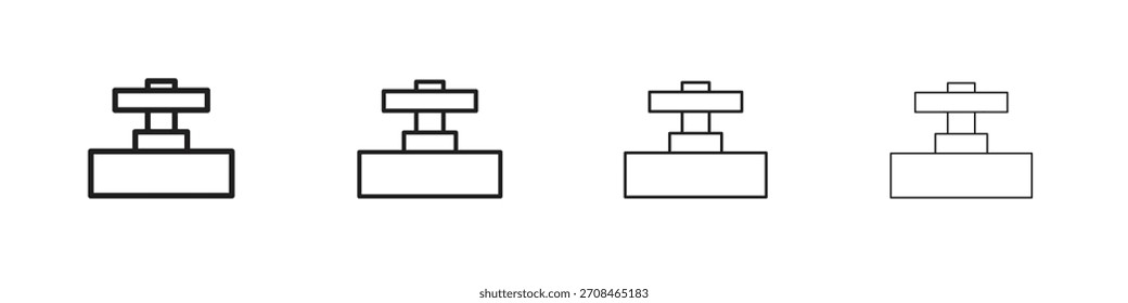 Iconos de válvula de tubo en Elementos de línea simple negro.