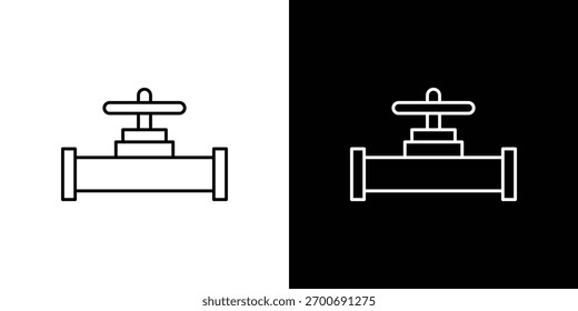 Pipe valve icons. simple, stroke, black icons