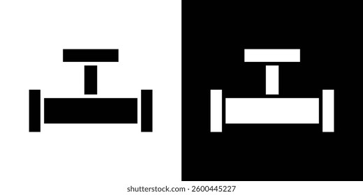 Pipe valve icons vectors set in solid style.